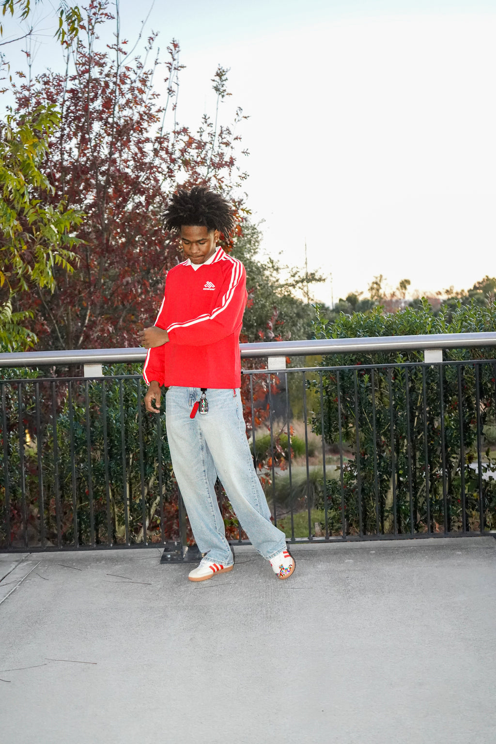 Newinvision Striped Lapel Collar Sweatshirt