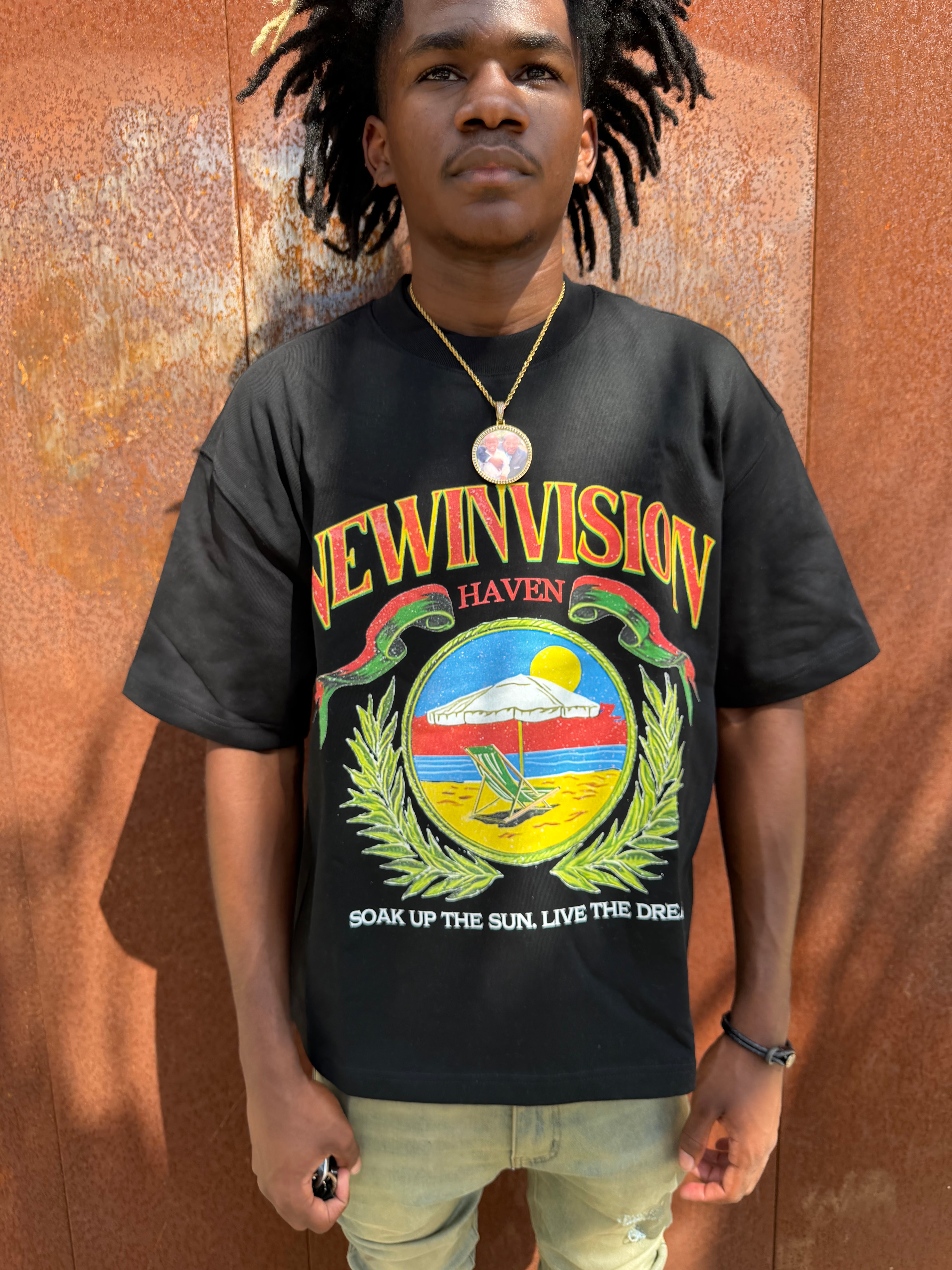 “COASTAL HAVEN” oversized Boxy tee