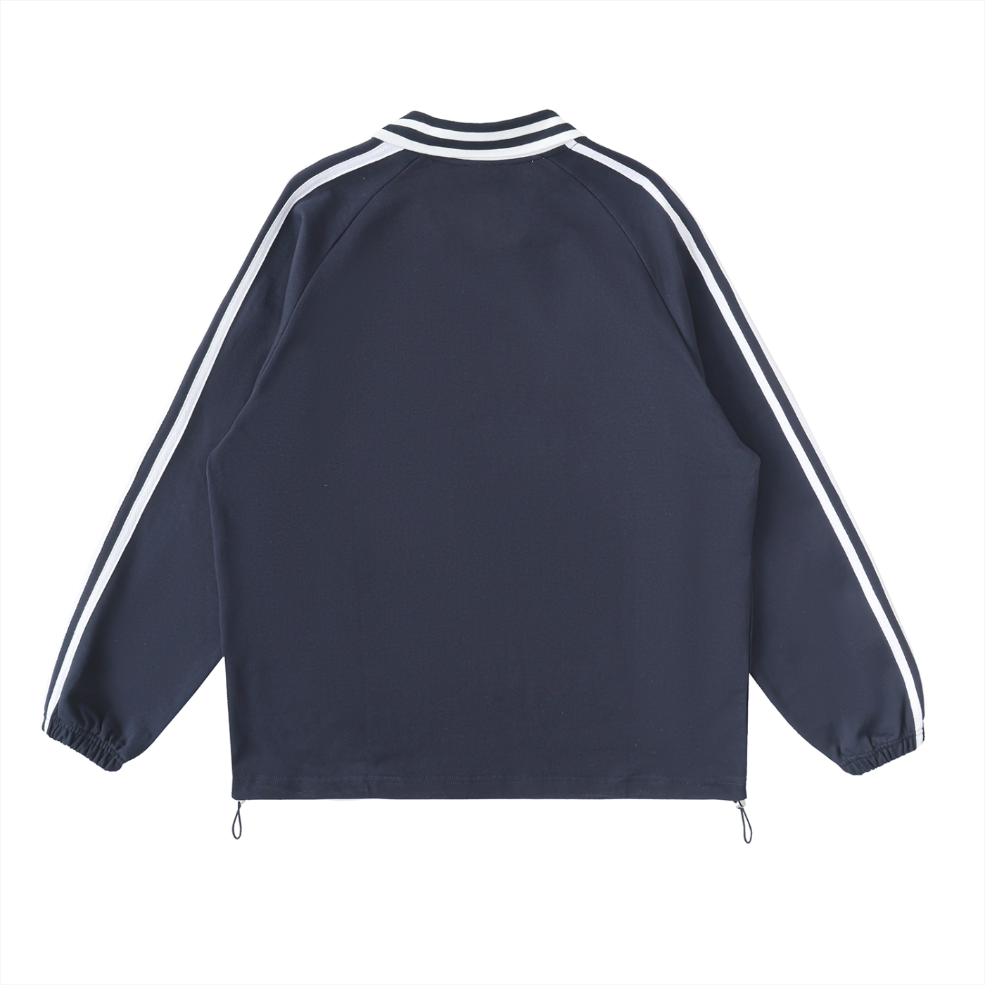 Newinvision Striped Lapel Collar Sweatshirt